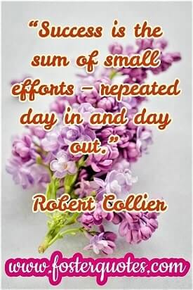 "Success is the sum of small efforts – repeated day in and day out." — Robert Collier